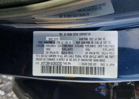 2022 Mazda Cx-9 Sport from USA, damaged, VIN JM3TCBBY4N0608332